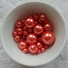 Korálky - Voskované perly MIX4-12mm (oranžová) - 3751065_