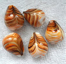 Korálky - Porcelán 15x20mm-1ks (oranžová) - 3751960_