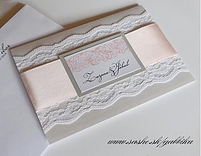 Papiernictvo - Svadobné oznámenie SILVER PINK - 3759269_