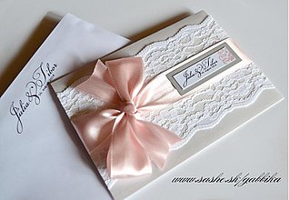 Papiernictvo - Svadobné oznámenie SILVER PINK II. - 3759356_