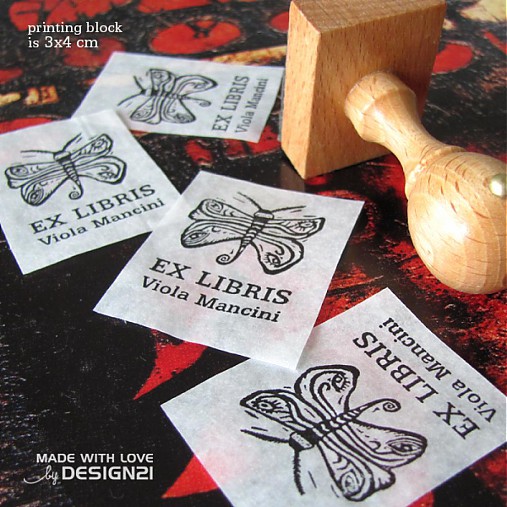 Materiál ručne robený - Noční motýľ: pečiatka 3x4 cm - 3760355_
