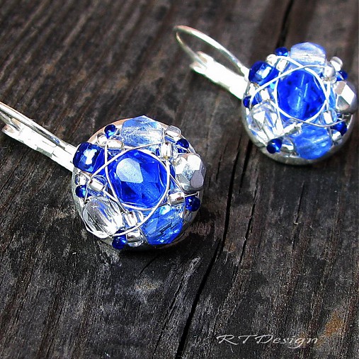 Náušnice - Náušničky Sapphire Flowers II...  - 3790860_