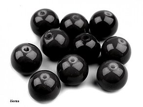 Korálky - Voskované perličky 10mm, 10 ks  (čierne) - 3806040_