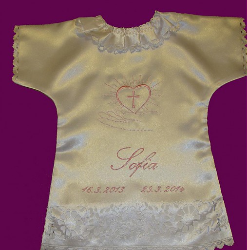 Detské oblečenie - Košieľka na krst saténová - 3819482_
