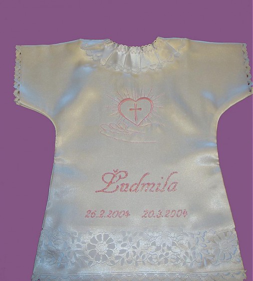 Detské oblečenie - Košieľka na krst saténová - 3824325_