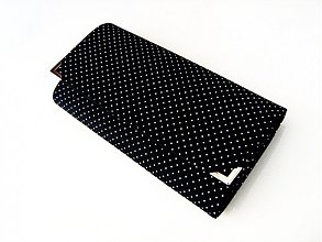 Peňaženky - Mini Black Dots - větší na spoustu karet - 3830553_