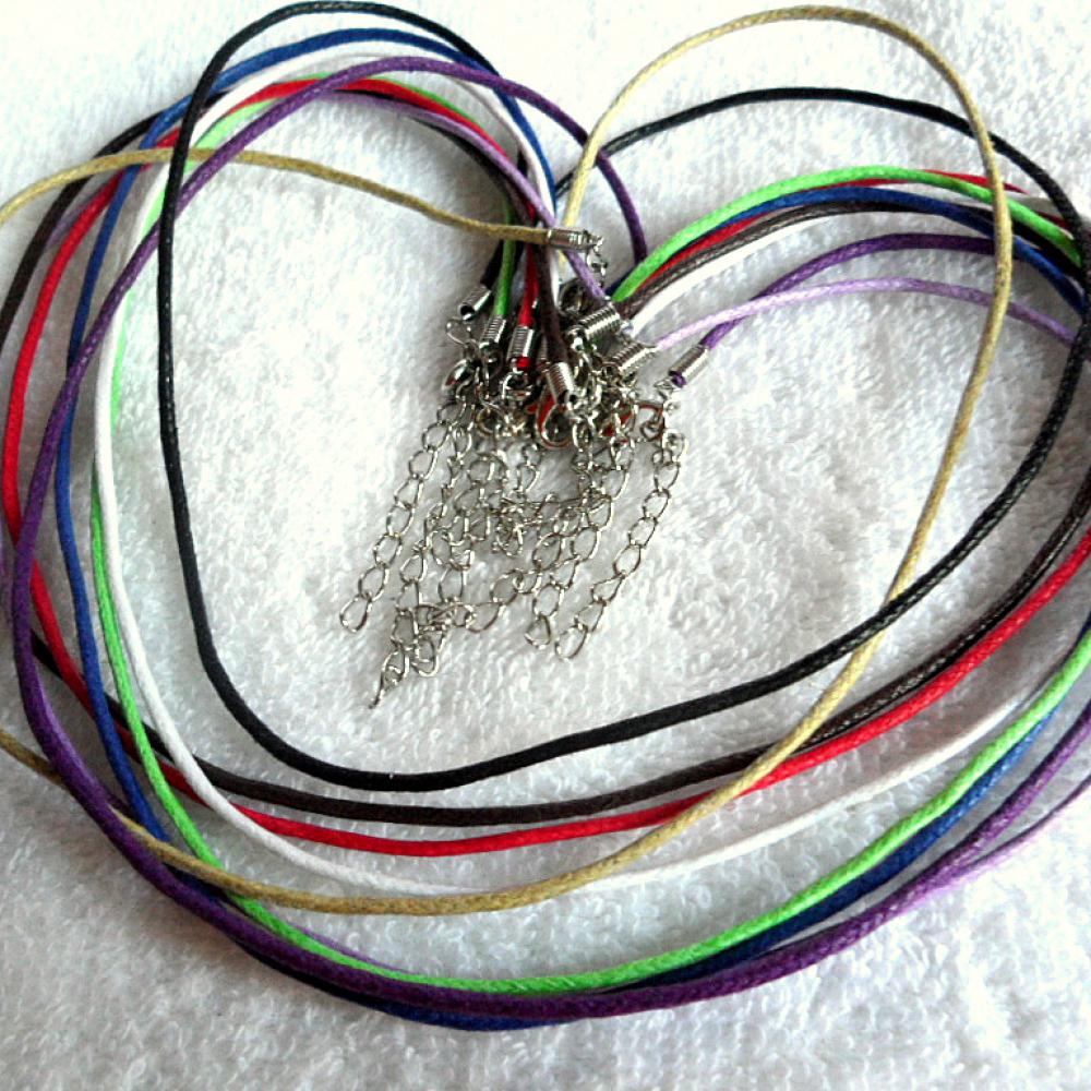 Bavlnená voskovaná šnúrka so zapínaním-1ks (sv.fialová)