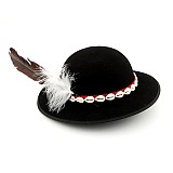 Čiapky, čelenky, klobúky - Goralský klobúk s pierkom - 3847495_