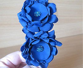 Ozdoby do vlasov - modré kvety - 3885149_