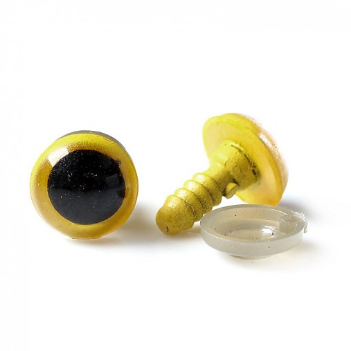  - Bezpečnostné očká na hračky žlté, priemer 12mm - 3924751_