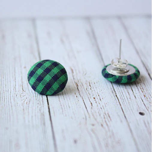 Náušnice - Náušnice zapichovačky kárované 16 mm - 3926465_