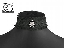 Čierny dámský  obojok v gothic štýle 0365