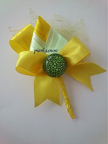 Svadobné pierka - Svadobné pierko - žlto - zelený tulipán - 3938293_