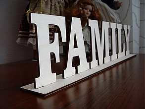 Tabuľky - Nápis FAMILY + stojan - 3942902_