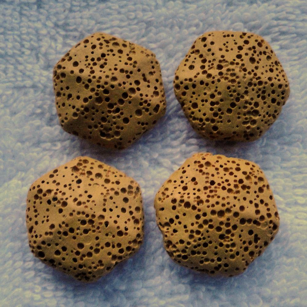 Lávové korálky 22x24mm-1ks (oranž.béžová)