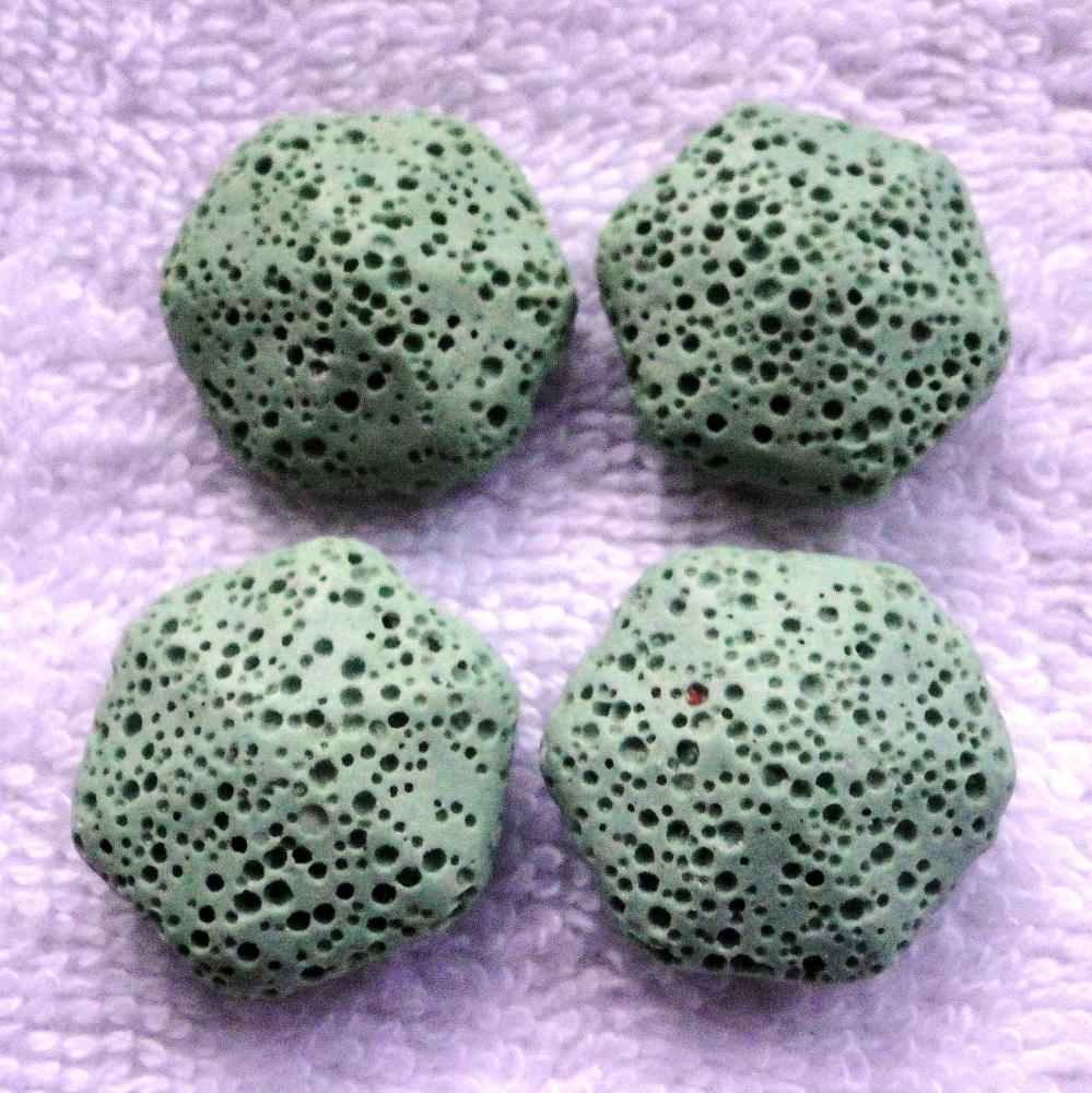 Lávové korálky 22x24mm-1ks (ment.zelená)