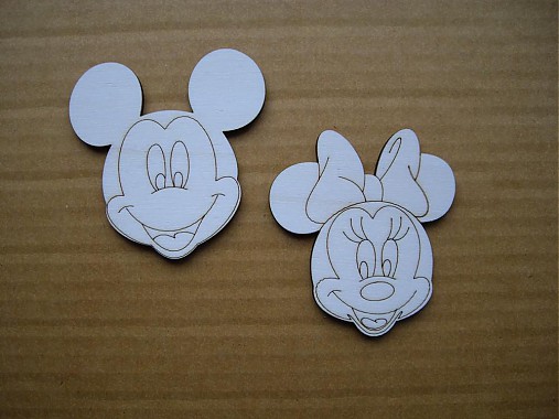 Materiál ručne robený - Drevená dekorácia - minnie, mickey - 3965847_