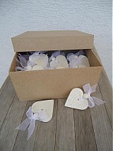 Darčeky pre svadobčanov - Srdiečko biele zdobené - 3967553_