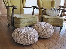 Úžitkový textil - Puf, podsedák - Béžove duo - 3966842_