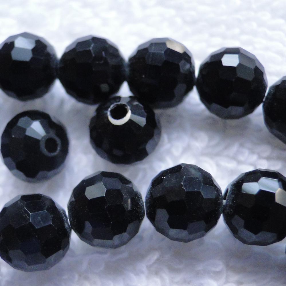 Sklenené brús.korálky DISCO 8mm-1ks (96 čierna)