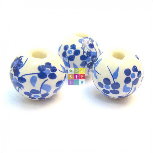 Korálky - (3509) Porcelánová guľôčka, 12 mm - 1 ks - 3985435_