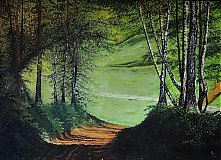 Obrazy - Cesty v brezovom lese na jar - 3994335_