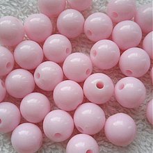 Korálky - Korálky COLOR plast 10mm (ružová svetlá-10ks) - 4015657_