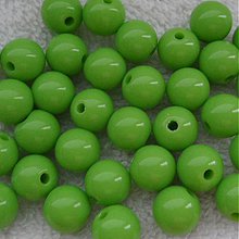 Korálky - Korálky COLOR plast 10mm (zelená-10ks) - 4015711_