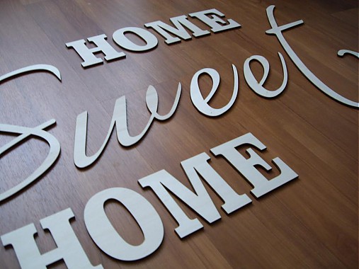 Dekorácie - Drevený nápis - SWEET HOME - vyrezávané písmenká - 4026898_