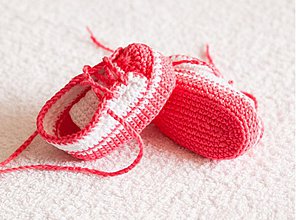 Detské topánky - háčkované tenisôčky ružové - 4065439_