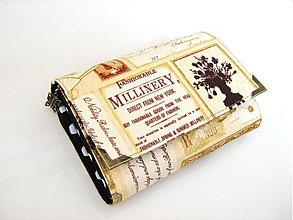 Peňaženky - Vintage Millinery from New York -peněženka i karty - 4064996_