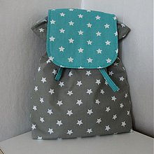 Detské tašky - Hviezdičkový batôžtek šedo-zelený - 4077218_