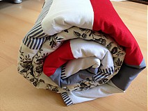 Úžitkový textil - Sivo červené pokušenie - 4083089_