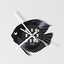 Hodiny - BIG FAT FISH zerone - vinylové hodiny - 4083612_