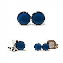 Pánske šperky - Manžetky vo farbe MONACO BLUE - 4084623_