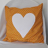Úžitkový textil - Obliečka Oranžová bodkovaná s čistým srdcom - 4087249_