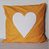 Úžitkový textil - Obliečka Oranžová bodkovaná s čistým srdcom - 4087277_