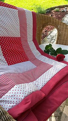Úžitkový textil - červenobiela bieločervená - 4099223_