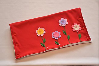 Detský textil - rukávnik na kočík s kvetinkami - 4097806_