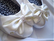 Ponožky, pančuchy, obuv - Blanche Satin - svadobné balerínky - 4124746_