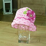 Detské čiapky - Ruzovy klobucik s melirovanou makovickou - 4133056_