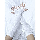 Rukavice - Svadobné zamatové  rukavice 1000 - 4135763_