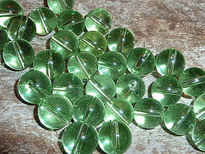Korálky - Sklenené korálky zelené 10mm - 4136238_