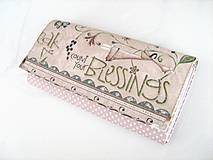 Andělínka Růžová-velká peněženka vyšívaná rokajlem