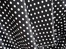 Detský textil - Čierna so strednými bielymi bodkami (priemer 6-7 mm) - vzor 137 - 4172630_