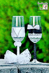 Nádoby - svadobné poháre nevesta a ženích - 4170557_