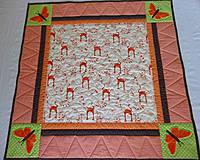 Úžitkový textil - Deka s aplikáciou motýľa - 4181455_
