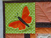 Úžitkový textil - Deka s aplikáciou motýľa - 4181457_