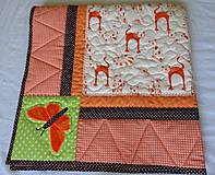 Úžitkový textil - Deka s aplikáciou motýľa - 4181458_