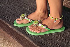 Ponožky, pančuchy, obuv - Plážová letná súprava - zelená (výpredaj) - 4190337_